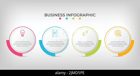 Un modello infografico aziendale con diverse opzioni per una presentazione Illustrazione Vettoriale
