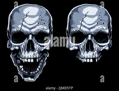 Mascotte del male del cranio Illustrazione Vettoriale