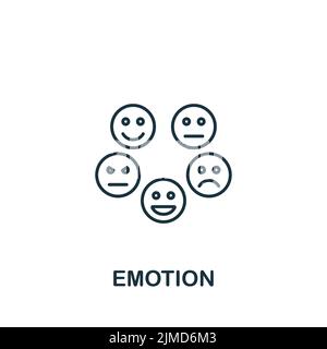 Icona Emotion. Icona monocromatica Simple Brain Process per modelli, web design e infografiche Illustrazione Vettoriale