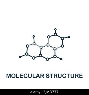Icona della struttura molecolare. Icona monocromatica Simple Bioengineering per modelli, web design e infografiche Illustrazione Vettoriale