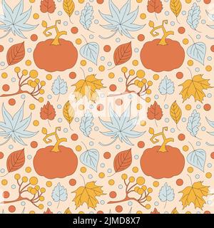 Autunno semplice sfondo minimalista con una foglia. Illustrazione Vettoriale