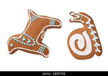 Biscotti per cani e lumaca con pan di zenzero isolati Foto Stock