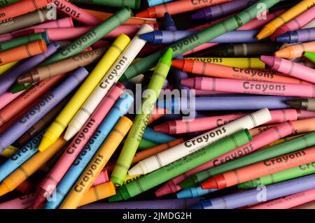 Crayons Full Frame sfondo Foto Stock