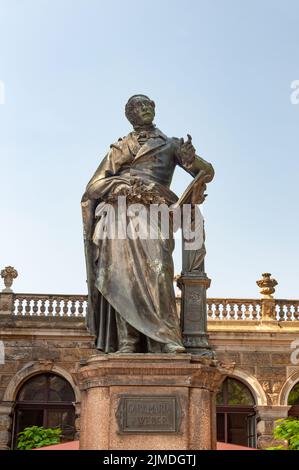 Statua di Carl Maria von Weber a Dresda, Germania Foto Stock