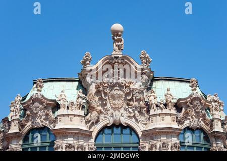 Decorazioni di Wallpavillon a Zwinger, Dresda Foto Stock