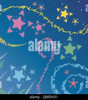 Un segno vettoriale di stelle colorate set Illustrazione Vettoriale