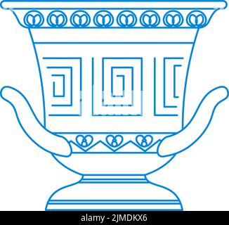 Vaso antico con ornamenti, arte greca antica Illustrazione Vettoriale