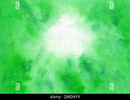 Acquerello Verde Abstract sfondo con glitter Primavera Foto Stock