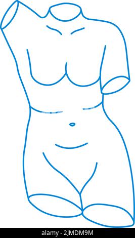 Statua antica, corpo femminile di arte classica greca Illustrazione Vettoriale