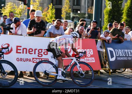 Cracovia, Polonia. 05th ago 2022. Escapee Peters Nans del team Citroen AG2R visto in azione durante la 7th giornata finale della 79. Tour de Poulogne UCI World Tour. Credit: SOPA Images Limited/Alamy Live News Foto Stock