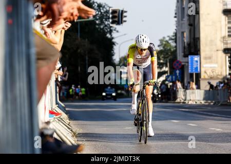 Cracovia, Polonia. 05th ago 2022. Johansen Julius dalla Danimarca di Intermarche - Wanty Gobert Meteriaux visto in azione durante la finale 7th giornata del 79. Tour de Poulogne UCI World Tour. Credit: SOPA Images Limited/Alamy Live News Foto Stock