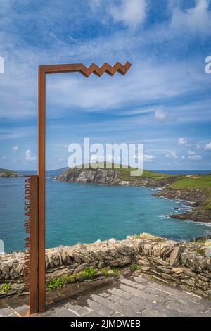 Punto panoramico di Blasket Island con vista panoramica di Dunmore Head nella penisola di Dingle Foto Stock