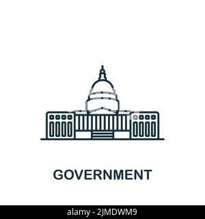 Icona del governo. Icona semplice monocromatica per modelli, web design e infografiche Illustrazione Vettoriale