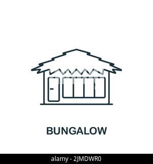 Bungalow icona. Icona semplice monocromatica per modelli, web design e infografiche Illustrazione Vettoriale