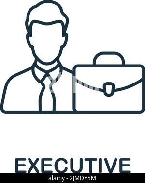 Icona Executive. Icona monocromatica Simple Business Management per modelli, web design e infografiche Illustrazione Vettoriale