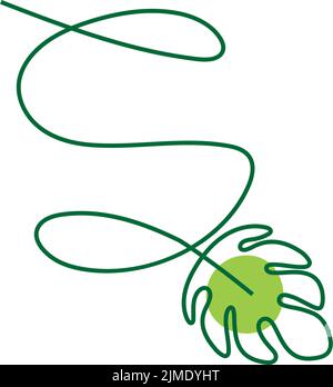 Monstera pianta che forma la lettera icona disegno modello di illustrazione Illustrazione Vettoriale