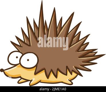 Vettore di un riccio con sfondo bianco Illustrazione Vettoriale