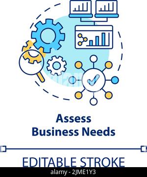 Valutare l'icona del concetto delle esigenze aziendali Illustrazione Vettoriale