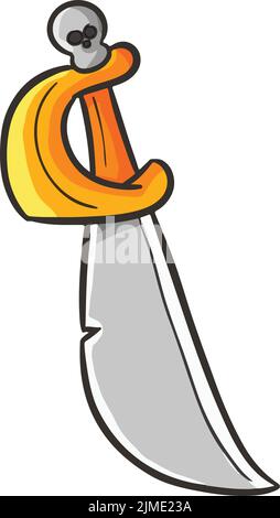 Un vettore di spada con sfondo bianco Illustrazione Vettoriale
