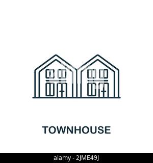 Townhouse icona. Icona semplice monocromatica per modelli, web design e infografiche Illustrazione Vettoriale