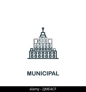 Icona Municipale. Icona semplice monocromatica per modelli, web design e infografiche Illustrazione Vettoriale