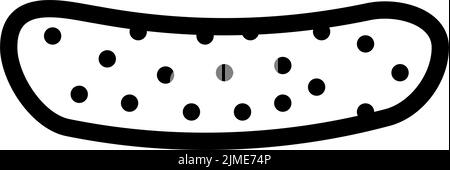 cetriolo con i pimples immagine vettoriale dell'icona della linea Illustrazione Vettoriale
