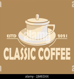 vintage logo coffee. classic. può essere utilizzato per icone, loghi, modelli, etichette e molto altro. file vettoriali Illustrazione Vettoriale