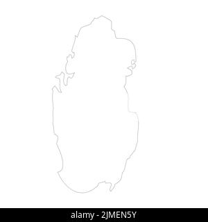 Profilo della mappa vettoriale del paese Qatar Illustrazione Vettoriale