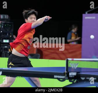 NEC Birmingham, Birmingham, Regno Unito. 5th ago 2022. Common Wealth Games : Ping-pong: .Achanta Sharath Kamal (IND) & .Quek Yong Izaac (Credit Image: © Seshadri Sukumar/ZUMA Press Wire) Foto Stock