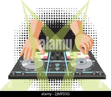 Icona del controller DJ musicale su sfondo bianco Illustrazione Vettoriale