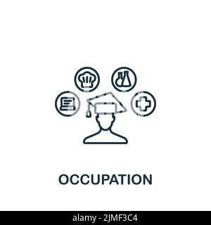 Icona occupazione. Icona monocromatica Simple Business Training per modelli, web design e infografiche Illustrazione Vettoriale