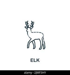 Icona Elk. Icona semplice monocromatica per modelli, web design e infografiche Illustrazione Vettoriale