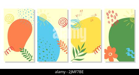 Set Trendy Abstract Square Art Templates per Social Media Posts Mobile Apps Banner Design e Web Internet ads Illustrazione Vettoriale