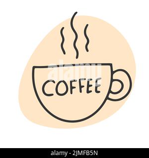 Doodle caffè. Latte, cappuccino espresso moka. Illustrazione Vettoriale libro  da colorare Immagine e Vettoriale - Alamy