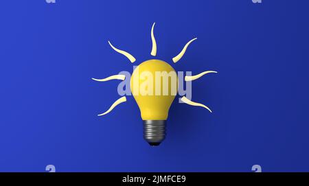 Vecchia lampadina classica di fronte allo sfondo - 3D Illustrazione Foto Stock