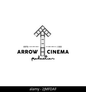 Arrow Film Stripes per il logo Movie Cinema Productions Illustrazione Vettoriale