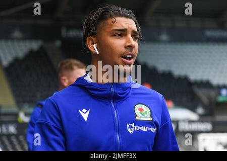 Swansea, Regno Unito. 06th ago 2022. Tyrhys Dolan (10) di Blackburn Rovers arriva allo stadio Swansea.com di Swansea, Regno Unito il 8/6/2022. (Foto di Mike Jones/News Images/Sipa USA) Credit: Sipa USA/Alamy Live News Foto Stock