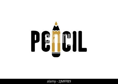 Tipografia a matita Design intelligente ed esclusivo del logotipo Illustrazione Vettoriale
