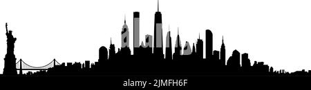 Illustrazione vettoriale dello skyline di New York Illustrazione Vettoriale