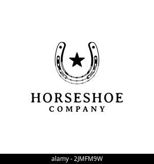 Horseshoe per il logo Western Ranch Illustrazione Vettoriale