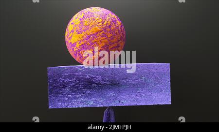 Equilibrio di pietre geometriche marmoree Foto Stock