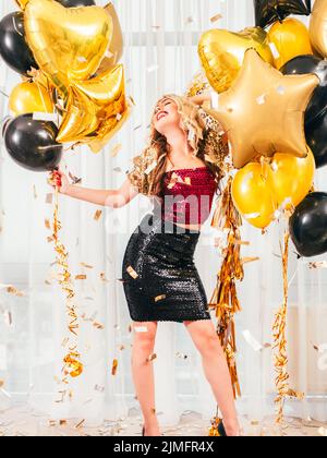 ragazze festa speciale balloon ragazza bionda occasione Foto Stock