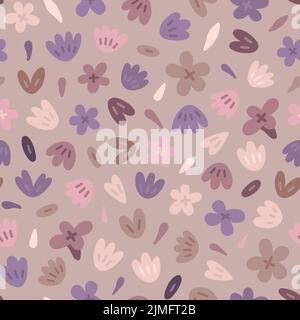 Fiore teste lavanda senza cuciture pattern Illustrazione Vettoriale