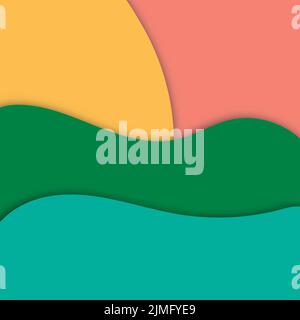 Un vettore di un moderno sfondo astratto con onde dai colori vivaci Illustrazione Vettoriale