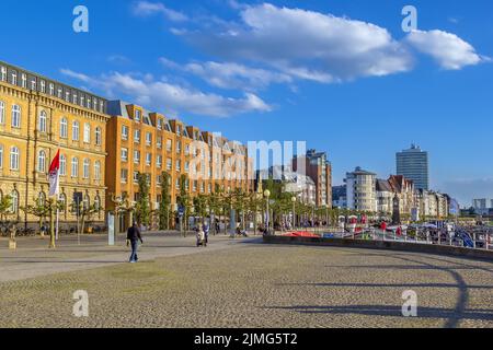 Argine a Dusseldorf, Germania Foto Stock