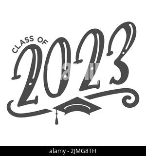 Classe di Laurea 2023 - Laurea Senior Classe di 2023 Illustrazione Vettoriale