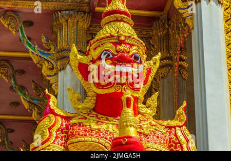 Guardiano del tempio Yaksha Wat Don Mueang Phra Arramluang Bangkok Thailandia. Foto Stock