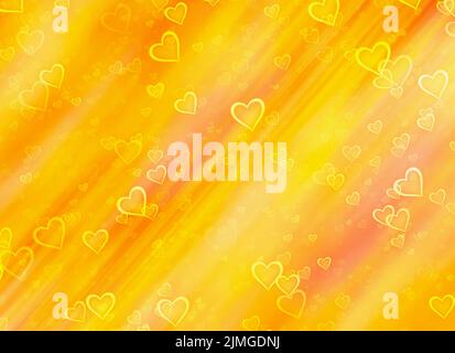 Golden Painted Hearts vacanza sfondo Foto Stock