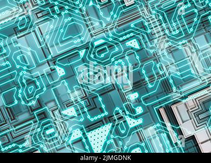 Tecnologia futuristica astratta tecnologia moderna background Foto Stock