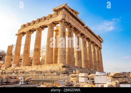 Acropoli di Atene rovine Partenone Greeces capitale Atene in Grecia. Foto Stock